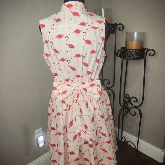 Chicwish Coral Flamingo Print Dress - Picture 5 of 7